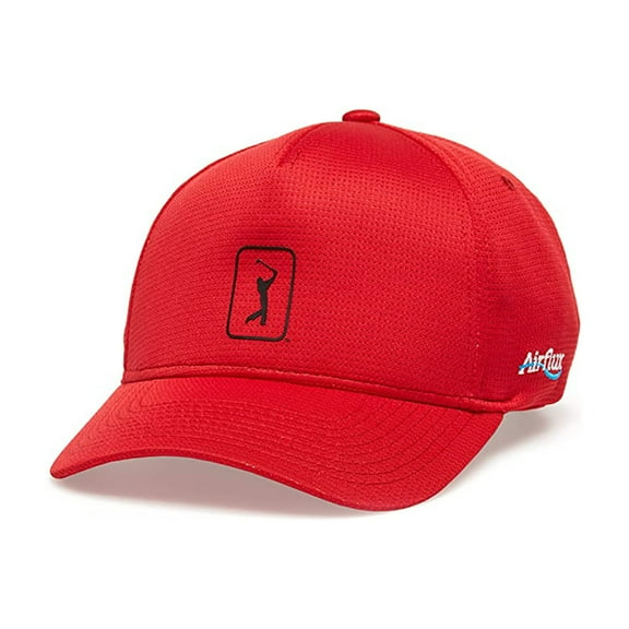 PGA Tour Men's Airflux Mesh Adjustable Golf Hat, Chili Pepper -