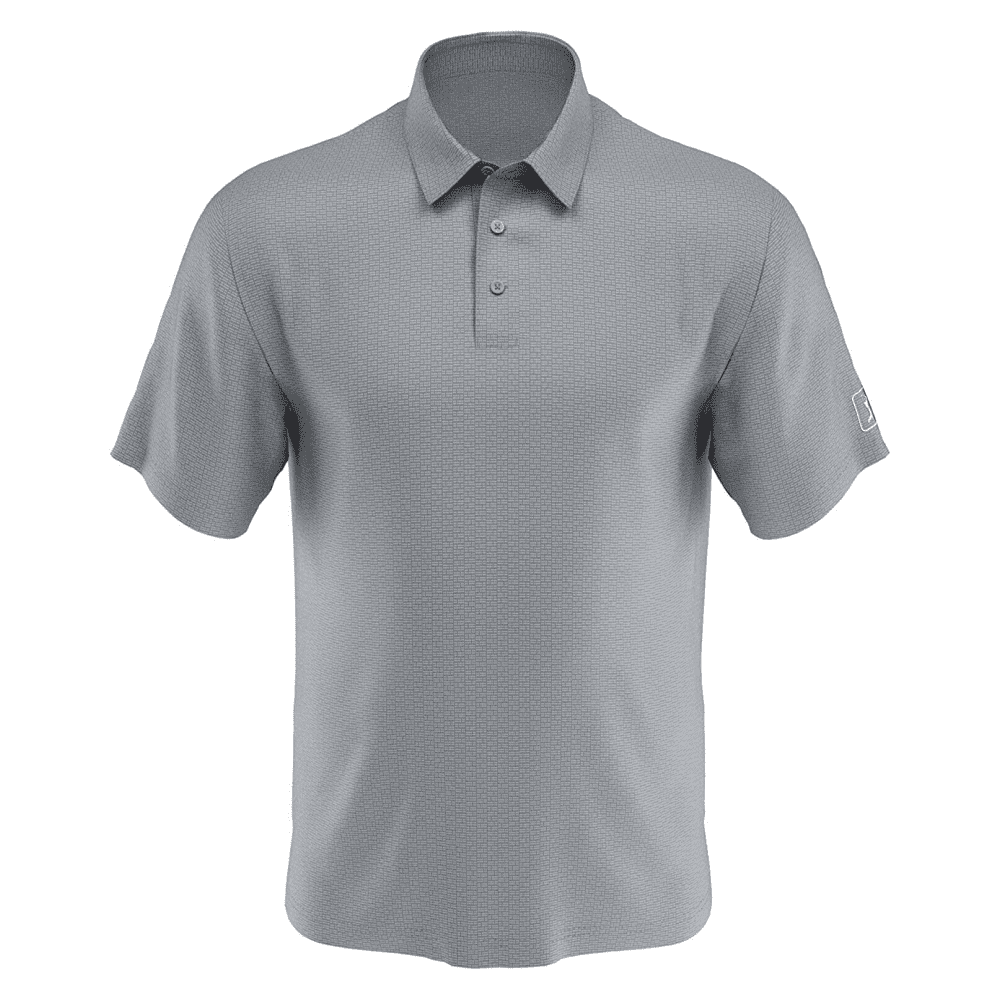 PGA Tour Men's Birdseye Print Short Sleeve Golf Polo Shirt, Tradewinds,  Large