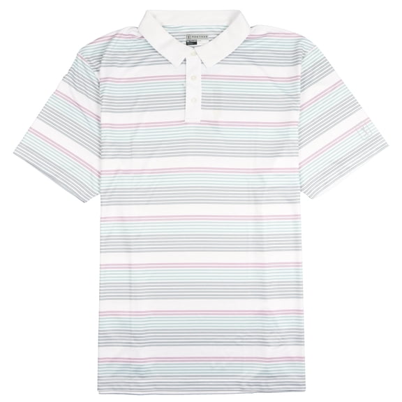 PGA Tour Men's Energy Stripe Performance Golf Shirt XX-Large White