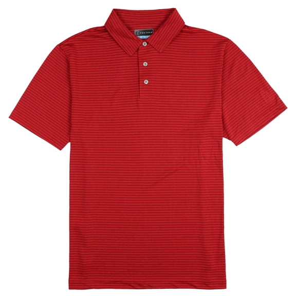 PGA Tour Men's Feeder Stripe Performance Golf Shirt Medium Chili Pepper Red