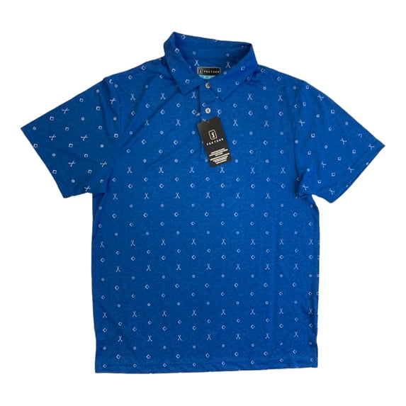 PGA Tour Men's Golf Performance 3 Button Placket Polo Shirt (Turkish Sea Heather, XXL)
