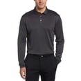 thumbnail image 1 of PGA Tour Men's Micro Birdseye Print Long Sleeve Polo Shirt Black Size Small, 1 of 3