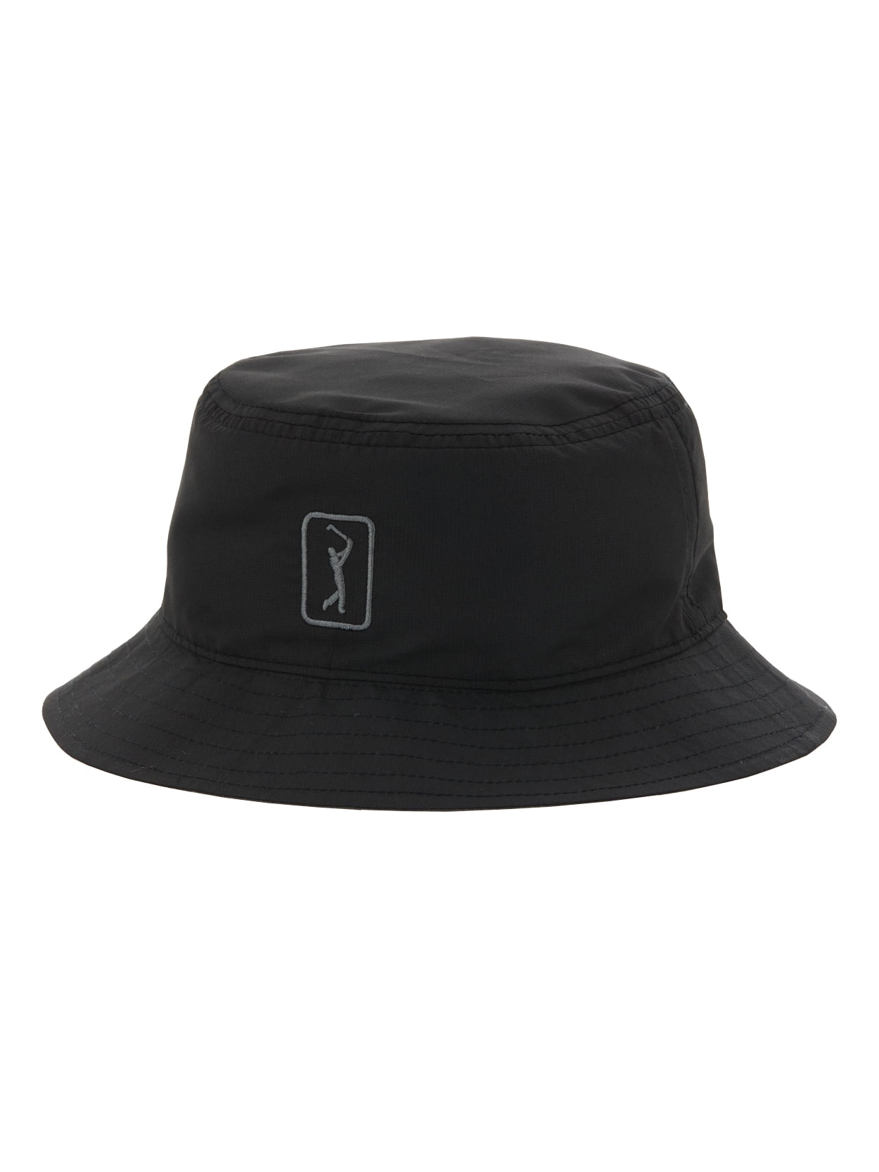 PGA Tour Men's Reversible Bucket Hat OSFM Fits Up To 7.5 Hat Size,Black/Charcoal