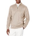 thumbnail image 1 of PGA Tour Mens Textured Fleece Quarter Zip Sweater Small Khaki Heather - NWT, 1 of 3