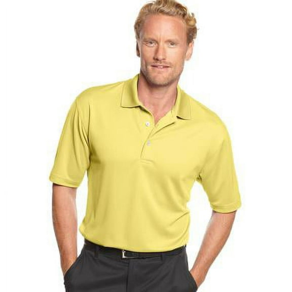 PGA Tour Mens Airflux Solid Golf Short Sleeve Polo Shirt Yellow 2XL
