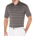thumbnail image 1 of PGA Tour Mens Airflux Stripe Polo Shirt, Grey, Small, 1 of 2