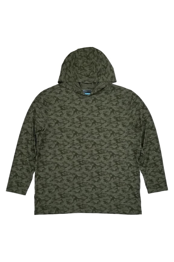 Mens Green Heather Camo Print Luxe Water Repellent Hoodie XXL