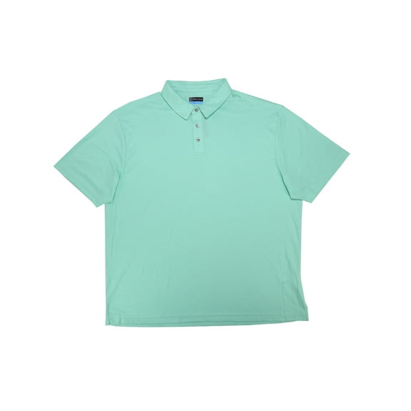 PGA Tour Mens Size XX-Large S/S Moisture Wicking Polo, Lt Aruba Heather