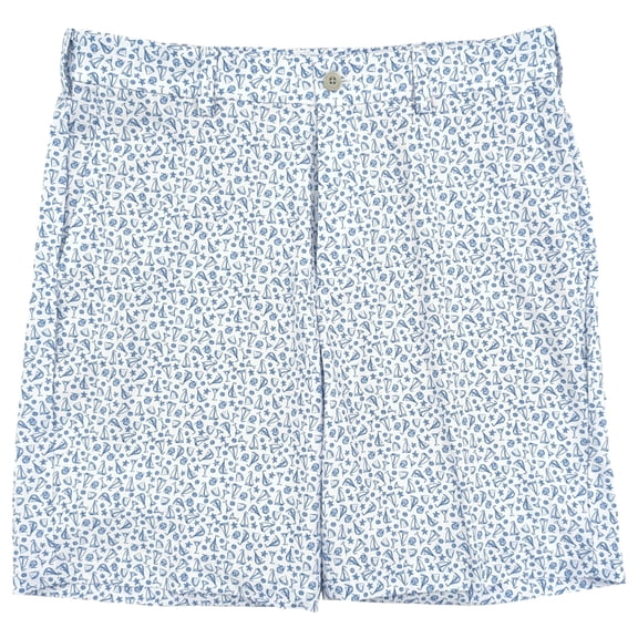 PGA Tour Mens White & Blue Sailboat Print Golf Shorts 42