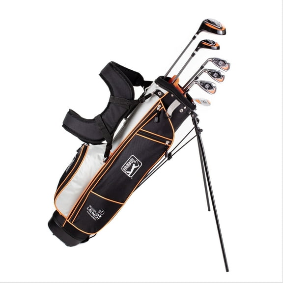 PGA Tour New Left-Handed 10 Piece Kids Golf Club Stand Bag Set; Player Height 4'8 - 5'2", Ages 8-11