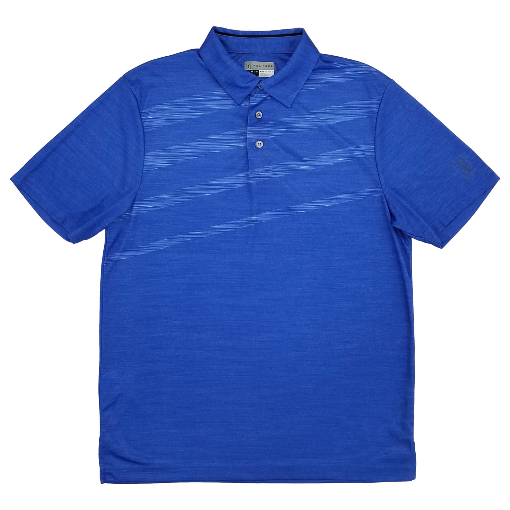 PGA Tour Pro Series Mens Dazzling Blue Short Sleeve Polo Shirt