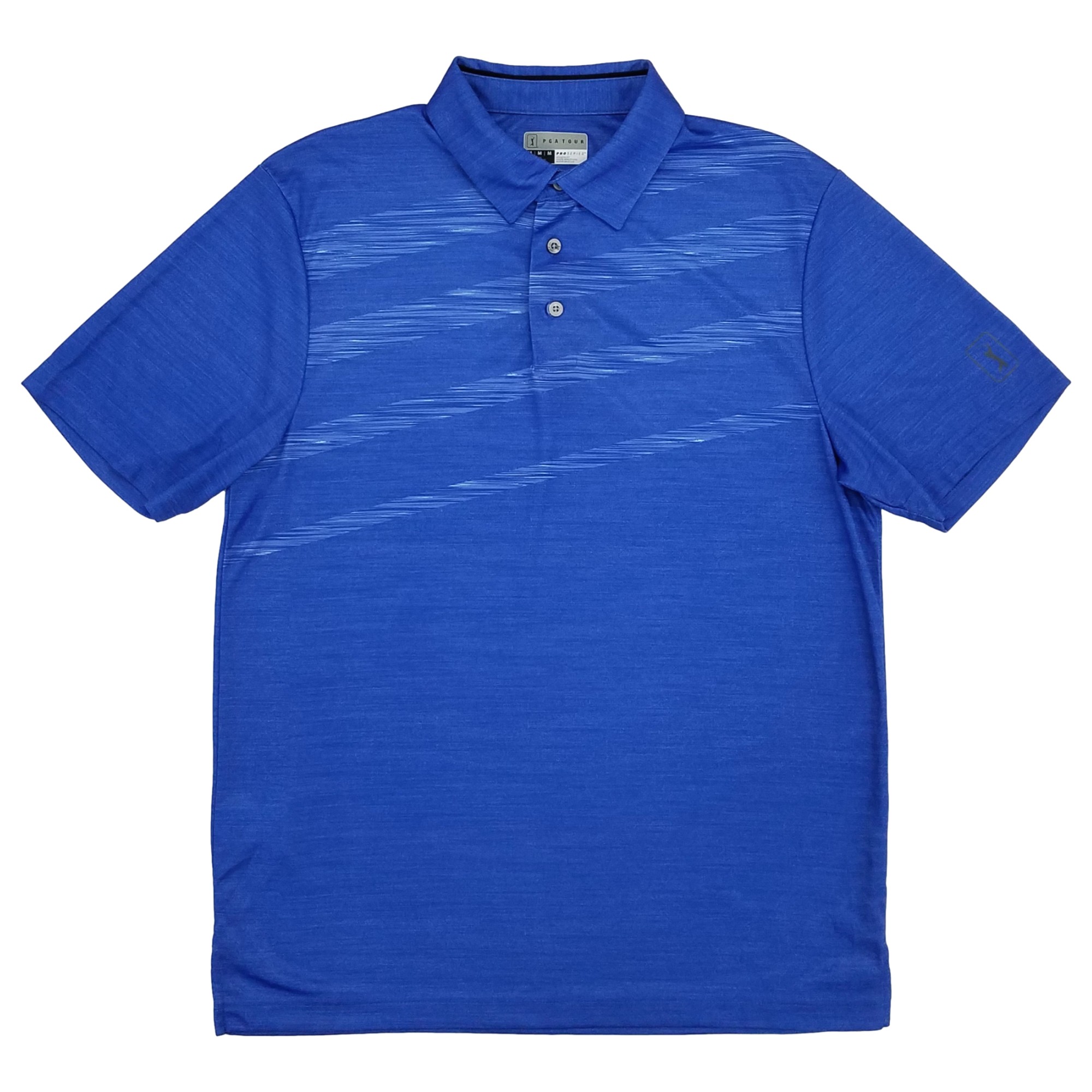 local golf✖️PGC POLO PGA Tour Pro Series Mens Dazzling Blue Short Sleeve Polo Shirt