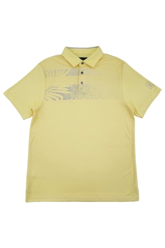 Pro Series Mens Popcorn Yellow Golf Polo Shirt Medium