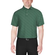 PGA Tour STORM Men's Short Sleeve Floral Print Performance Polo Shirt, US Small
