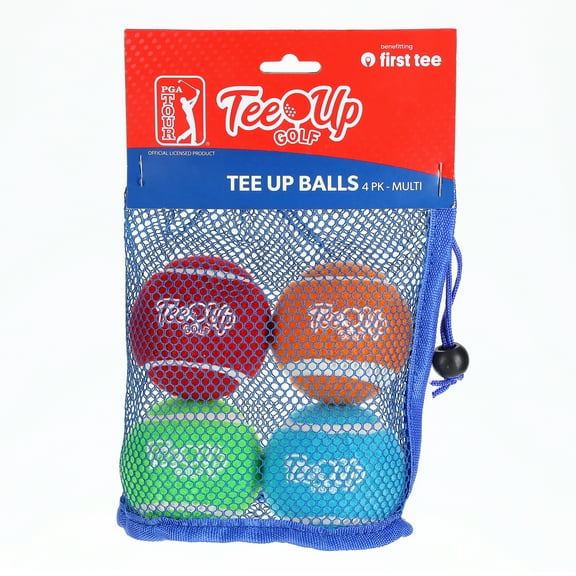 PGA Tour Tee-Up New Multicolor Sticky Golf Balls 4 Pack