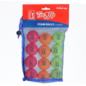 PGA Tour Tee-Up New Practice Foam Golf Balls, 12 Pack, Multicolor