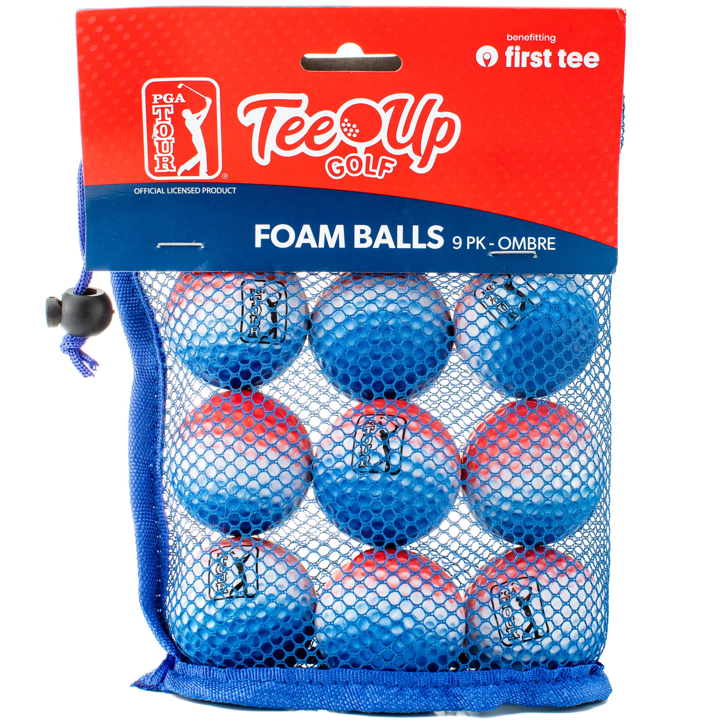PGA Tour TeeUp Practice Foam Golf Balls, 9 Pack, Ombre