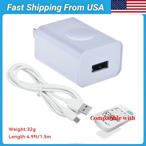 PGENDAR 5V USB Adapter Compatible with Checkme BP3 C1 Monitors Home Use Automatic