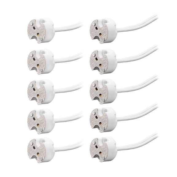 PGENDAR LED MR16 GU5.3 Socket, 10pcs Halogen Lamp Bulb Ceramic Connector MR11 G4