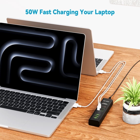 PGENDAR USB Charger,Charging Station for Multiple Devices 45W, Fast Charging Blocks with Dual Type C Ports