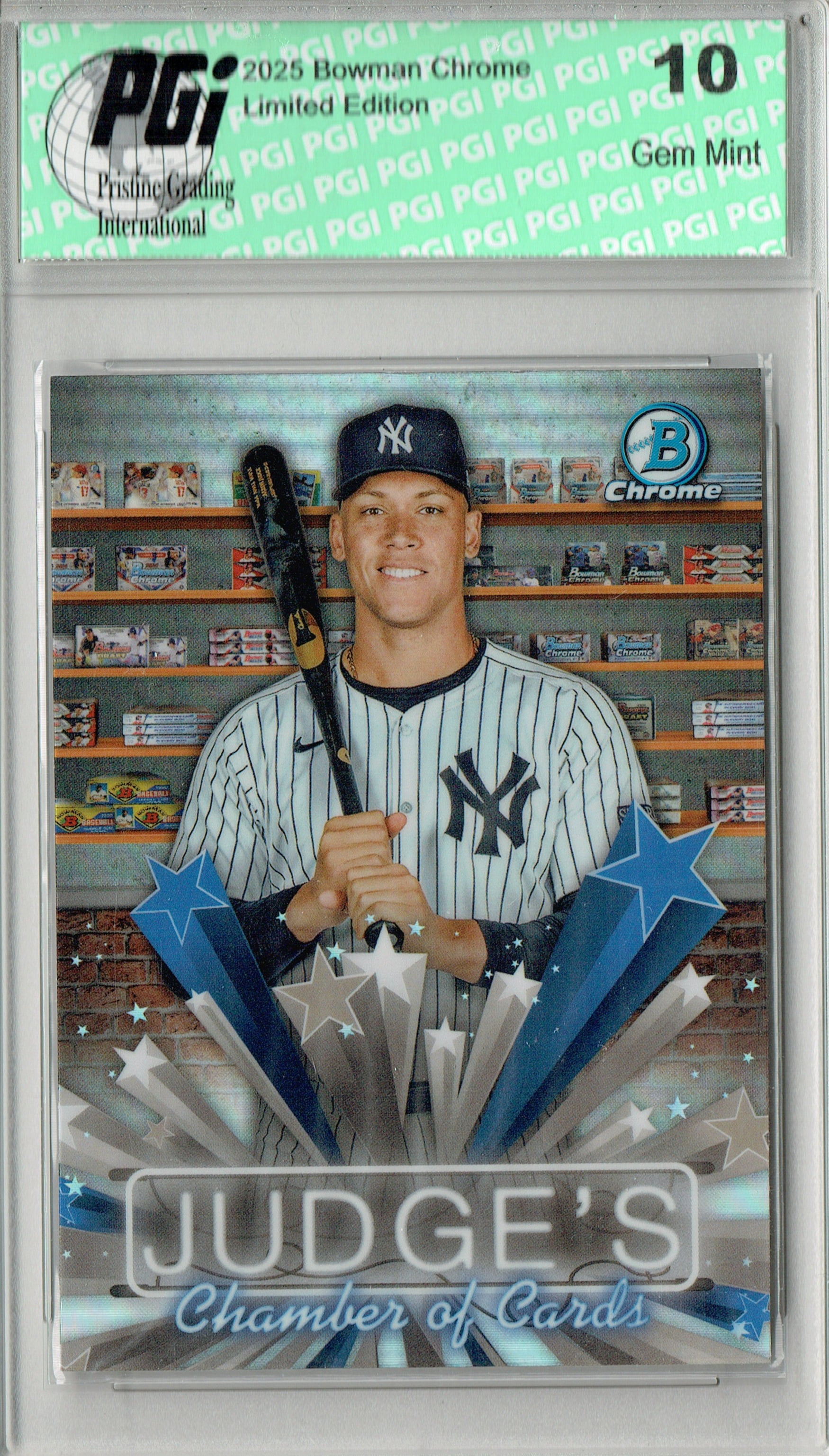 PGI 10 Aaron Judge 2025 Bowman Chrome #HS-11 Chamber Refractor Rare Trading  Card PGI 10 - Walmart.com