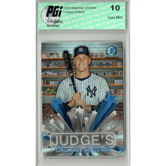 PGI 10 Aaron Judge 2025 Bowman Chrome #HS-11 Chamber Refractor Rare Trading Card PGI 10