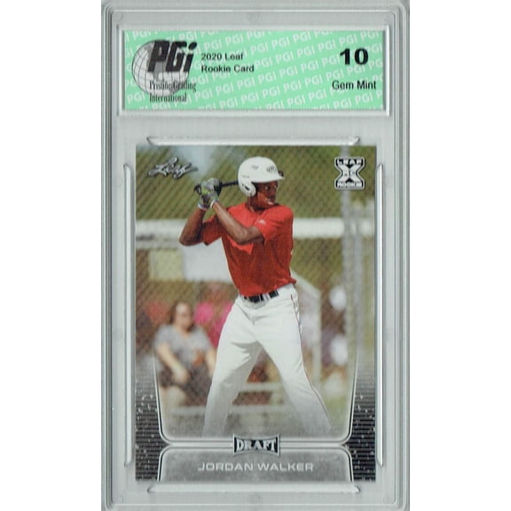 PGI 10 Jordan Walker 2020 Leaf Draft Baseball #42 Gem Mint Rookie Card