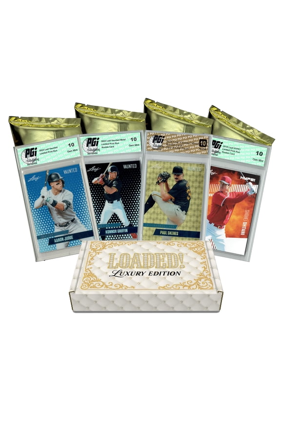 PGI 10 LOADED! LUX Baseball Limited Edition Collector's Box: 4 Leaf Rookie Cards & Rarities - Paul Skenes, Aaron Judge, Konnor Griffin, Shohei Ohtani and more