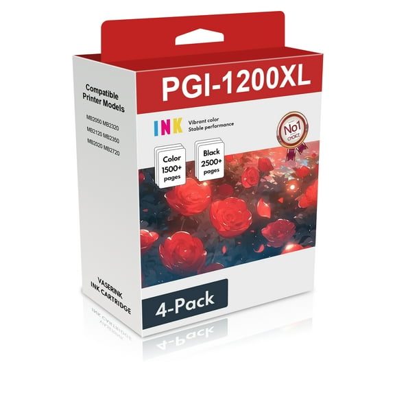 PGI-1200XL Ink Cartridge Compatible with Canon PGI-1200XL for Canon MAXIFY MB2050 Printer (4 Pack,BK/C/M/Y)