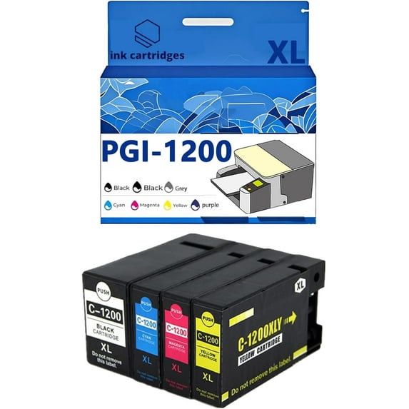 PGI-1200XL Ink Cartridges Compatible for Canon MB2720 MB2700 MB2020 MB2021 MB2050 MB2120 MB2200 MB2300 MB2320 Inkjet Printers, Leak-Proof Design Crisp Printing