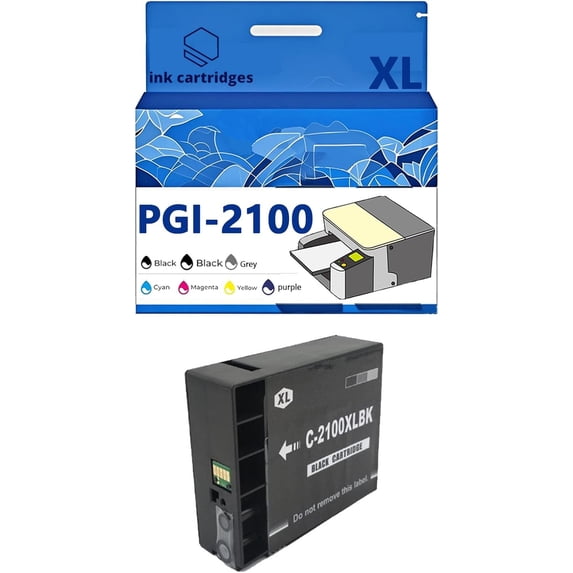 PGI-2100XL PGI2100 Ink Cartridges Compatible for Canon IB4020 B4120 MB5020 MB5120 Inkjet Printers, Leak-Proof Design Crisp Printing
