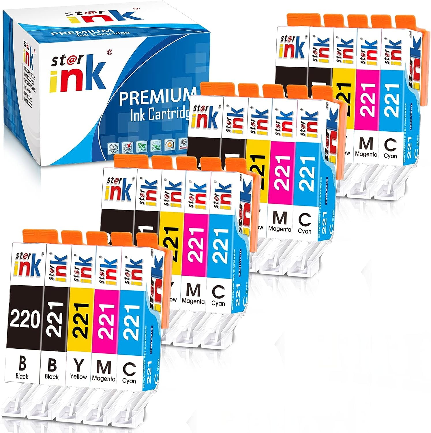 PGI220 CLI221 Ink Cartridges for Canon 220 221 Ink for Pixma MX870