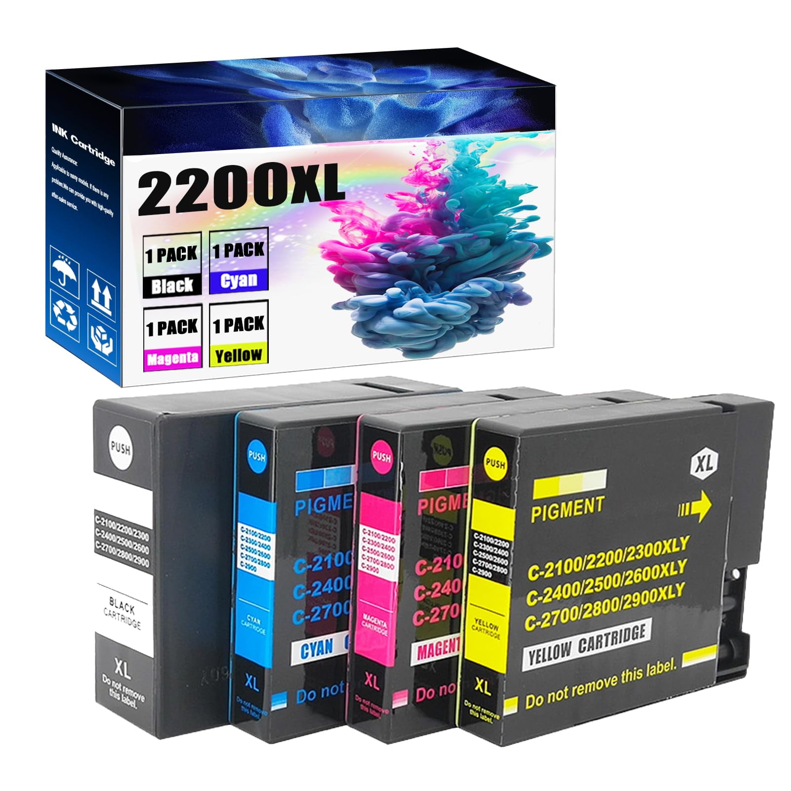 PGI-2200XL Ink Cartridges Replacements for Canon Ink 2200 XL to Work ...