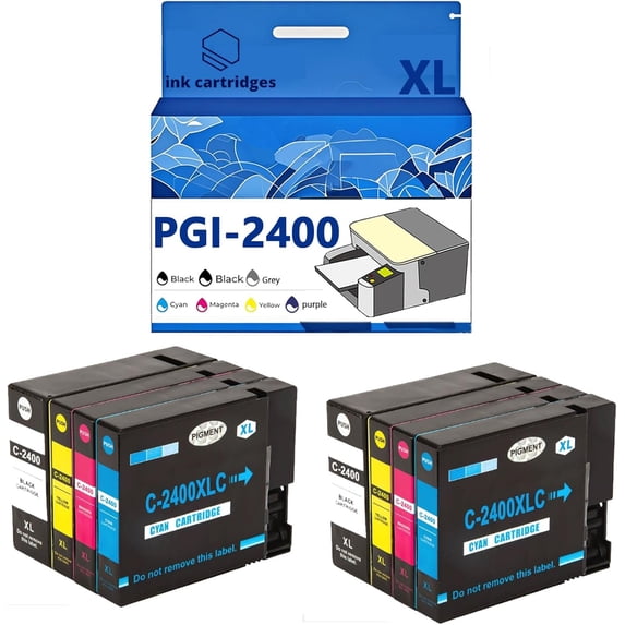 PGI-2400XL PGI2400 Ink Cartridges Compatible for Canon IB4040 4140 MB5040 B5140 5340 5440 Inkjet Printers, Leak-Proof Design Crisp Printing