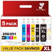 PGI-250XL CLI-251XL Ink Cartridges Compatible for Canon 250 251 Ink Cartridges for Canon Pixma MX922 MG5420 iP7220 Printers