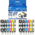 thumbnail image 1 of PGI-270XL CLI-271XL PGI 270 CLI 271 Ink Cartridges Compatible for Canon MG5720 5721 5722 6820 6821 6822 TS6020 Inkjet Printers, Leak-Proof Design Crisp Printing, 1 of 7