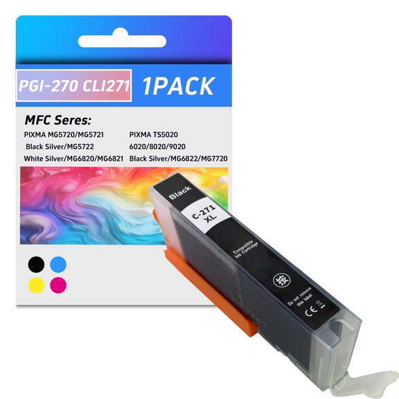 PGI-270XLPG CLI-271XL Ink Cartridges 5-Pack High Capacity (PGI-270XLPGBK, CLI-271BK/C/M/Y) PGI-270XL CLI-271XL Ink Replacement for Canon PIXMA MG5720/MG5721 Printer
