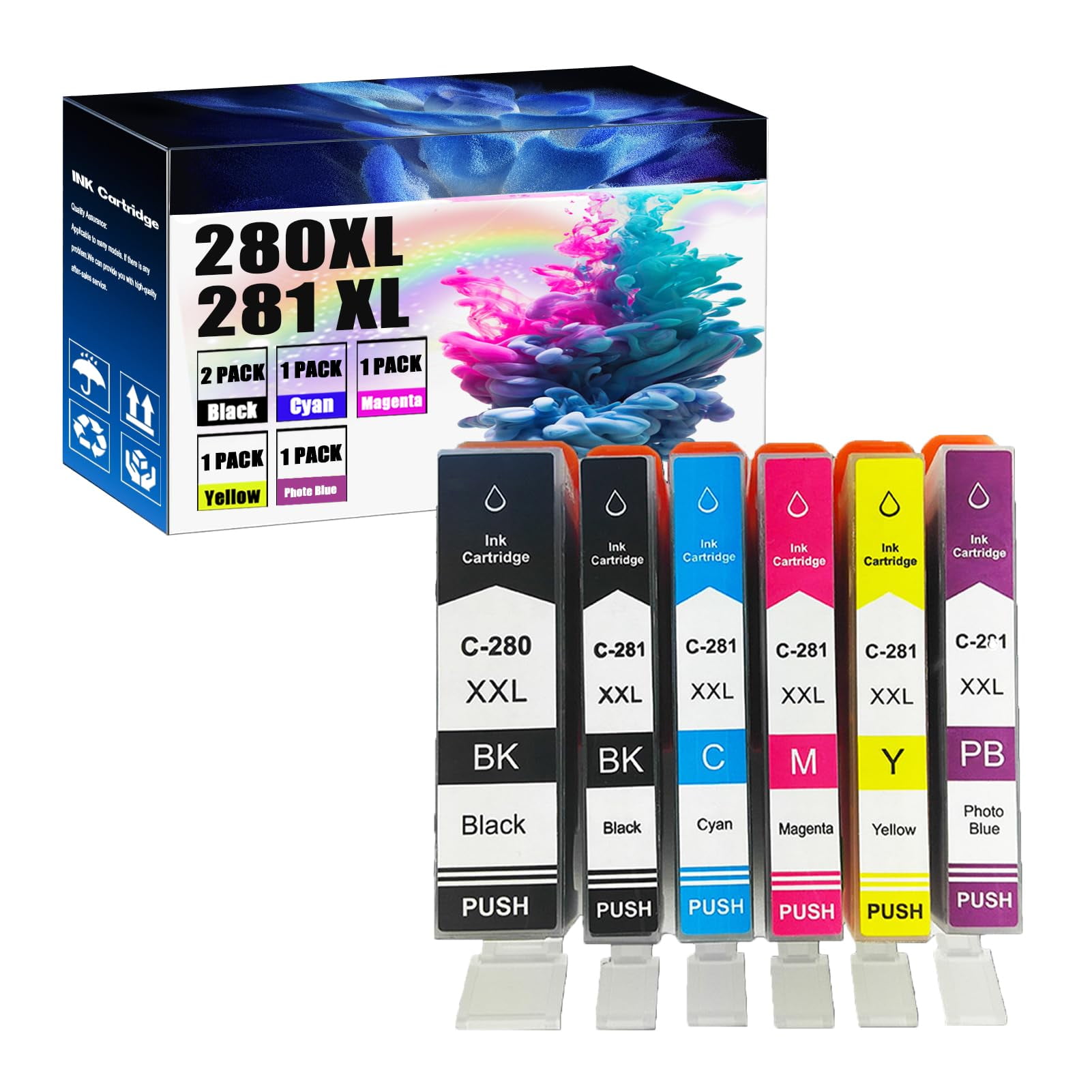 PGI-280XL CLI-281XL Ink Cartridges Replacements for Canon PGI-280XL CLI-281XL Ink Cartridges Replacements for Canon