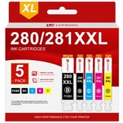 280XXL 281XXL Ink Cartridges Compatible for Canon 280XL 281XL Ink Cartridges 280 281 Ink for Canon TR8620a TR8620 TS9520 TS9521C Printers 5 Pack