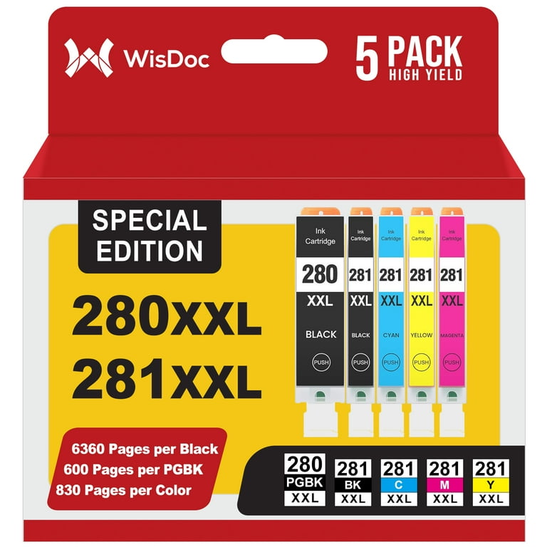 WISDOC 280XXL 281XXL Ink Cartridges for Canon TR8620a, TR8520