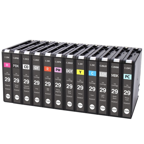 PGI29 Ink Tank PGI-29 Pigment Ink Replacement for Canon PRO-1 PRO1 Printer (12 Pack)