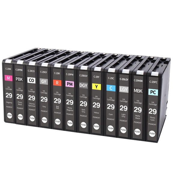 PGI29 Ink Tank PGI-29 Pigment Ink Replacement for Canon PGI29 PRO-1 PRO1 Printer (12 Pack)