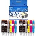 thumbnail image 1 of PGI-470 CLI-471 Ink Cartridges Compatible for Canon TS5040 TS6040 TS8040 TS9040 MG5740 MG6840 MG7740 Inkjet Printers, Leak-Proof Design Crisp Printing, 1 of 7