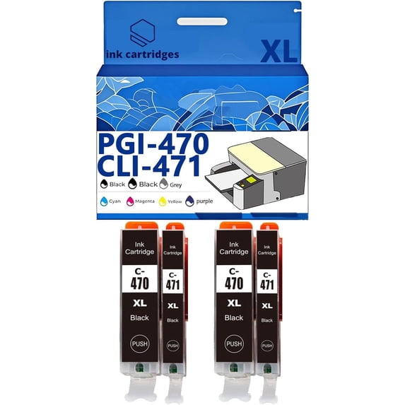 PGI-470 CLI-471 Ink Cartridges Compatible for Canon TS5040 TS6040 TS8040 TS9040 MG5740 MG6840 MG7740 Inkjet Printers, Leak-Proof Design Crisp Printing