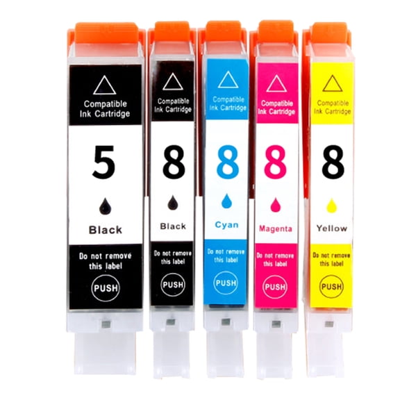 PGI5 CLI8 Ink Cartridge Compatible for Canon iP3300 iP4200 iP4500 iP5200 iP5200R iP5300 iP6600D iP6700D MP500 Printer(5 Pack)
