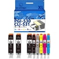 thumbnail image 1 of PGI-530 CLI-531 Ink Cartridges Compatible for Canon TS8750 TS8751 Inkjet Printers, Leak-Proof Design Crisp Printing, 1 of 7