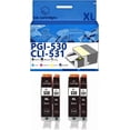 thumbnail image 1 of PGI-530 CLI-531 Ink Cartridges Compatible for Canon TS8750 TS8751 Inkjet Printers, Leak-Proof Design Crisp Printing, 1 of 7