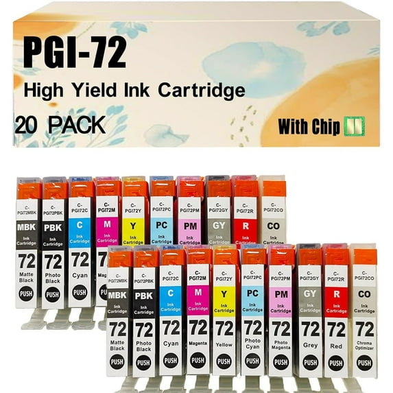 PGI-72 PGI 72 Ink Cartridges Compatibles for Canon PRO-10 Printers Combo Pack*2