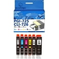 thumbnail image 1 of PGI-725 CLI-726 PGI725 CLI726 Ink Cartridges Compatible for Canon IP4870 IP4970 IX6560 Inkjet Printers, Leak-Proof Design Crisp Printing, 1 of 7