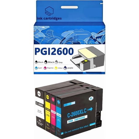 PGI2600 PGI-2600XL Ink Cartridges Compatible for Canon IB4060 MB5060 MB5160 MB5360 MB5460 Inkjet Printers, Leak-Proof Design Crisp Printing